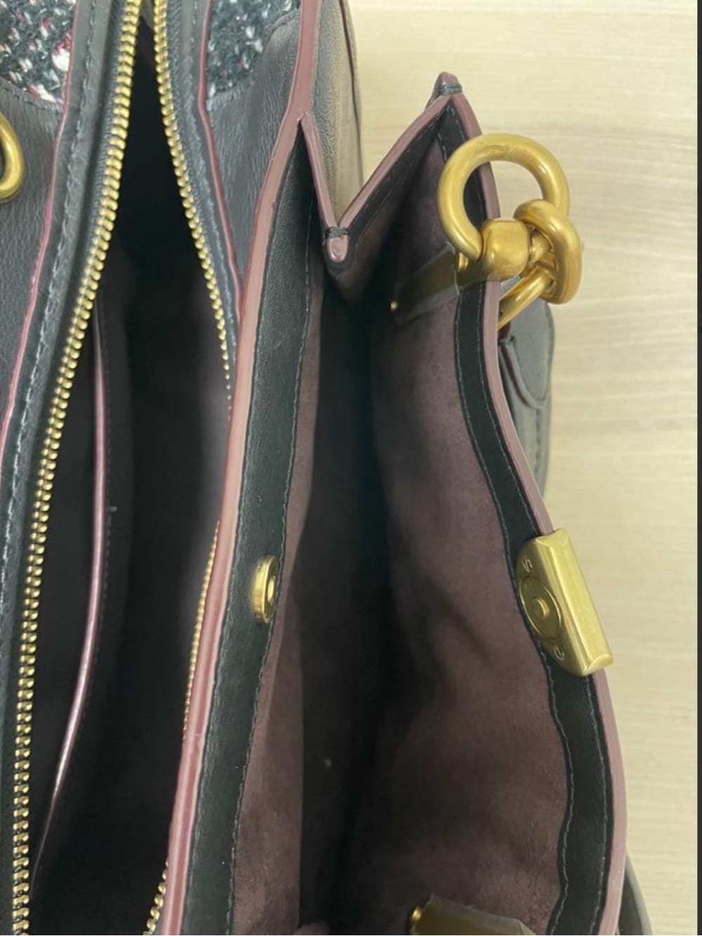 Coach Dreamer 24 Leather Tweed Satchel EUC (no crossbody) - Picture 9 of 13